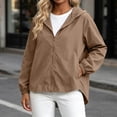 thumbnail image 2 of LIaqionyy Womens Hooded Jacket Long Sleeve Lightweight Casual Outerwear Jackets Spring Coats with Pockets, 2 of 7