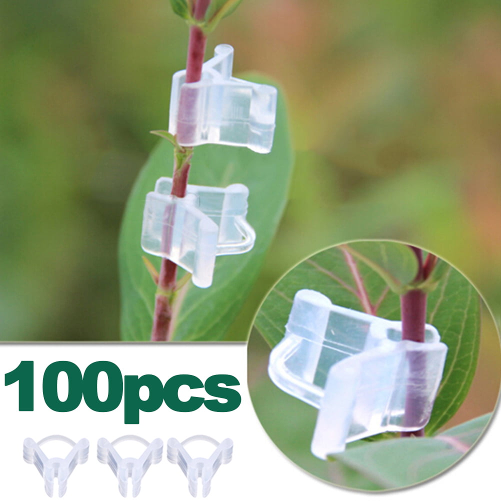 100pcs Durable Plastic Grafting Clips Garden Vegetable Flower Vine Bushes Plants 