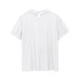 thumbnail image 5 of AKEGAMN Summer Solid Round Neck T-Shirt - Breathable, Loose Casual, Polyester, White 4XL, Size S-5XL, 5 of 5