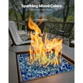 thumbnail image 2 of Fireproof Glass 10 lb 4.5 kg Fireplace Mantle 12.7 mm Reflective Firepit Glass Stone High Gloss Smokeless Landscaping for Firepit Tables Cobalt Blue Aqua Blue Transparent, 2 of 6