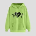 thumbnail image 2 of Sweatshirts for Women Oversized Graphic Hoodies Funny Heart Print Pullover Top Fleece Sweatshirt with Pocket, 2 of 3