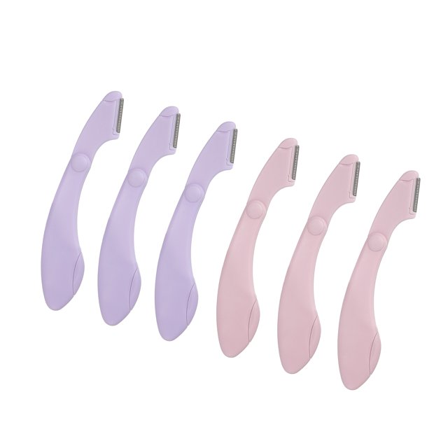 Unique Bargains 6Pcs Eyebrow Razor Facial Razor Brow Shaper Eyebrow Trimmer Tool Pink Purple ABS Stainless Steel
