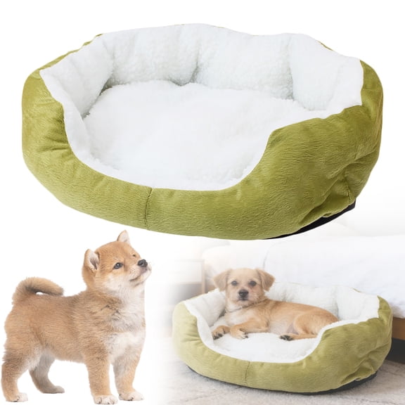 Orthopedic Dog Bed for Small Dogs, Plush Fleece Puppy Bed Soft Warm Pet Bed Cushion Cozy Dog Beds Washable Pet Beds for Small Medium Dogs Indoor Use Gray 17.7x15.7 in