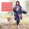 thumbnail image 4 of Wearable Oversized Blanket,Pioneer Flower Floral Print Pattern Wearable Blanket Hoodie for Adults,Cozy Hooded Blankets with Super Pockets,Super Warm Fuzzy Pullover for Women & Men, 4 of 6