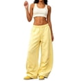 thumbnail image 7 of Resicozy Wide Leg Sweatpants for Women High Waisted Baggy Sweat Track Pants Drawstring Casual Lounge Pants with Pockets Yellow XL, 7 of 7