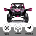 thumbnail image 3 of LUIBAS 24V 4WD 2-Seater Battery Powered Ride On Car XXXL Ride On Toys for Big Kids Electric UTV Off-Road Truck Vehicles with Remote Control, EVA Rubber Tires, Bluetooth for Kids 3-12 Year , Pink, 3 of 6