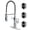 CHROME, variant on MASO Touchless Spring Kitchen Faucet with Pull-Down Sprayer, Fahrenheit Temperature Display, 3 Spray Modes, 360° Swivel, Single Handle for RV, Farmhouse, Camper, Laundry & Bar,Matte Black