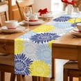 thumbnail image 5 of Yellow Blue Sunflowers Table Runner 90 Inches, Boho Retro Floral Rustic Blossom Bed Runner Dresser Scarves Tabletop for Indoor Outdoor Parties/Ceremony/Banquet, 13" x 90", 5 of 9