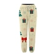 thumbnail image 4 of Women Christmas Outfit Women's Festive Holiday Christmas Tree Print Drawstring Joggers Comfortable High Waisted Casual Sweatpants With Side Pockets Yellow XL, 4 of 4