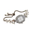 thumbnail image 1 of Reloj de pulsera de diamantes de imitación para mujer, reloj de pulsera analógico de cuarzo con esfera cuadrada pequeña, cadena de corazón de amor, reloj de vestir para mujer con correa ajustable, 1 of 8