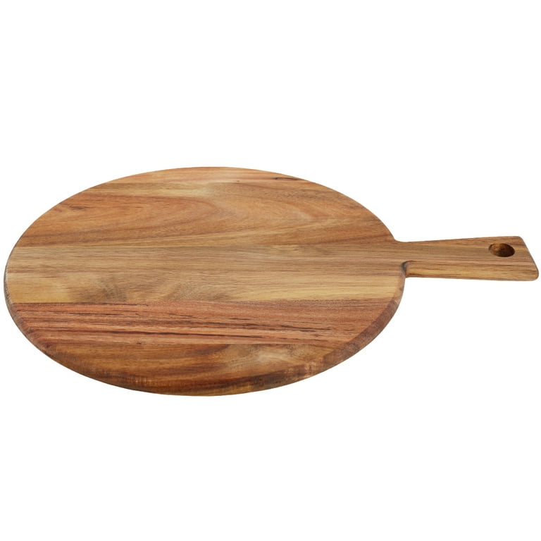 Acacia Serving Cutting Charcuterie Board With Round Handle, 18 X 8 Inches