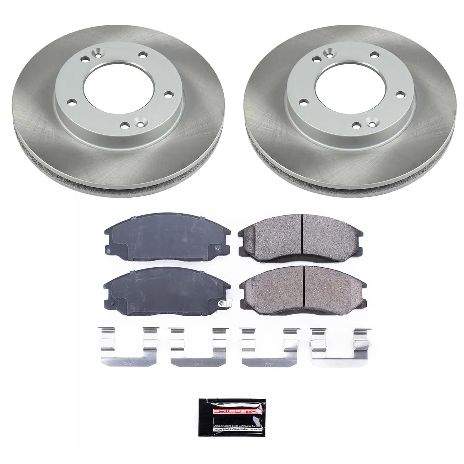PowerStop Front Semi-Coated Rotor and Low-Dust Ceramic Brake Pad Kit SC5899