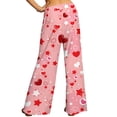 thumbnail image 7 of Hibeli Women Pajama Yoga Pants Stars Heart Printed Drawstring Elastic Waist Wide Leg Lounge Pants, 7 of 7