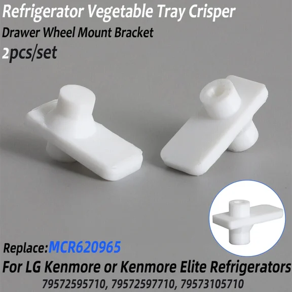 For Lg Refrigerator Vegetable Tray Crisper Drawer Wheel Mount Mcr620965 Set / 2