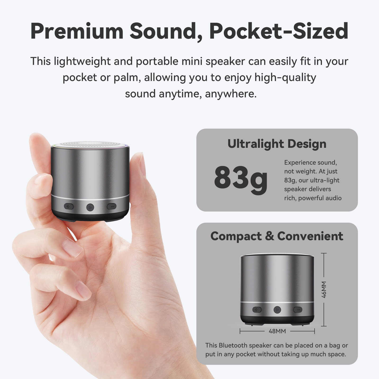 Cillso Mini Portable Bluetooth Speaker with RGB Lights, IP68 photo 6