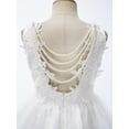 thumbnail image 6 of Zaldita Kids Sleeveless Flower Girl Tulle Tutu Dress Lace Embroidery First Communion Gown Ivory 8, 6 of 7