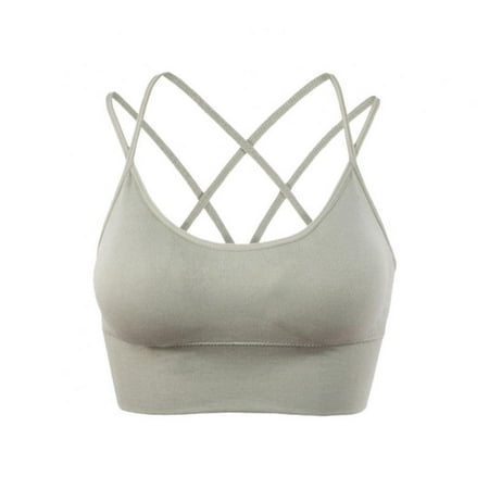 

Valcatch Strappy Sports Bra for Women Sexy Crisscross Back Medium Support Yoga Bra with Removable Cups