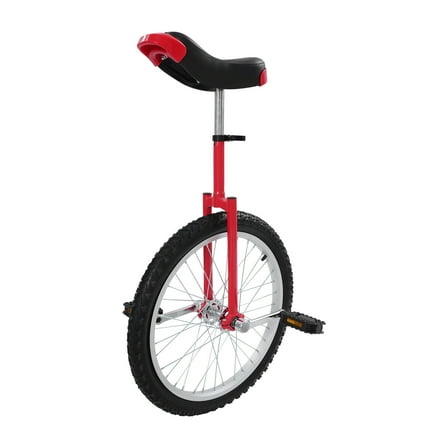 Miumaeov 20 Inch Red Unicycle Adjustable Height Unicycle Outdoor Unicycle 65-75kg/143-165lbs