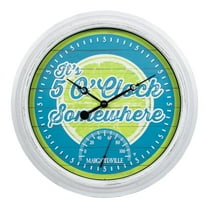 La Crosse Clock 15.75 inch Margaritaville Indoor/Outdoor Wall Clock w/ Temp (It's 5 O'Clock Somewhere), 433-3841MV2T