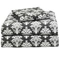 thumbnail image 1 of OCM College Dorm Bed Sheet Set in Victoria Damask | Twin XL Size | Traditional Damask Print in Black & White | Soft Cotton-Rich Blend | Made in USA, 1 of 5