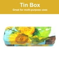 thumbnail image 4 of DAHO Mega Tin Pencil/Storage Box with World Famous Arts for Office, Home, Makeup, Accessories Storage (Sunflower), 4 of 4