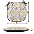 thumbnail image 4 of Flower Chair Seating Cushion, Pattern with Flowers and Leaves ling Foliage Spring Rural Print, Soft Seat Pads for Office with Anti-slip Backing, 16"x16", Yellow Purple White, by Ambesonne, 4 of 7