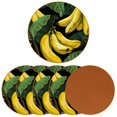 thumbnail image 2 of Banana 6PCS Round Coasters, Microfiber Leather Drink Coasters, 11x11 cm/4.3x4.3 in, Set of 6 Mats for Drinks, Coasters for Cups and Mugs, 2 of 6
