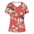 thumbnail image 4 of Buigttklop Women'S Summer Casual Tunic Petal Short Sleeve Tops Loose Comfy Tshirts for Leggings Casual V Neck T Shirts Ladies Short Sleeve Fitted Floral Blouses, 4 of 4