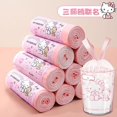 thumbnail image 4 of 100 uds/rollo de bolsa de basura Sanrio Kawaii Hello Kitty Kuromi Cinnamoroll bolsa de basura con cordón grande y grueso producto para el hogar de Anime, 4 of 5