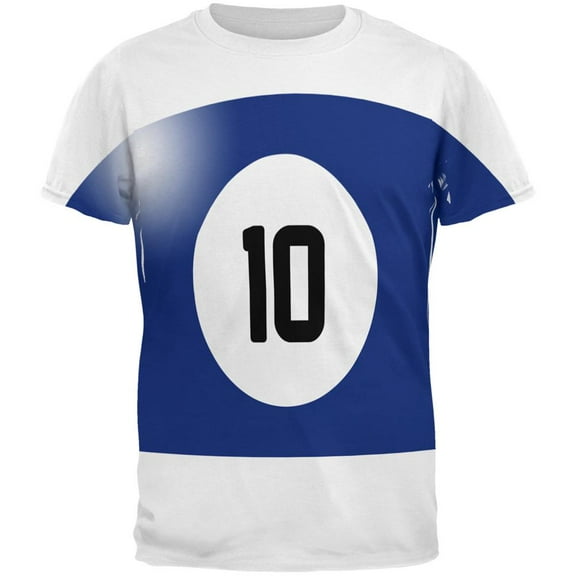 Halloween Billiard Pool Ball Ten Costume All Over Mens T Shirt Multi MD