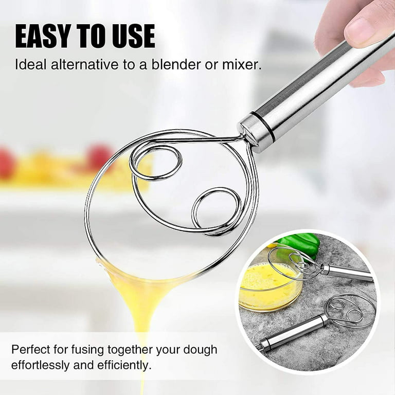 Stainless Steel Magic Dough Whisk - Bread Dough Hand Mixer - Whisk Baking  Tool