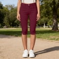 thumbnail image 6 of BUIGTTKLOP Capri Pants for Women High Waisted Dress Capris Side Split Straight Leg Stretchy Cropped Work Pants with Pockets, 6 of 6