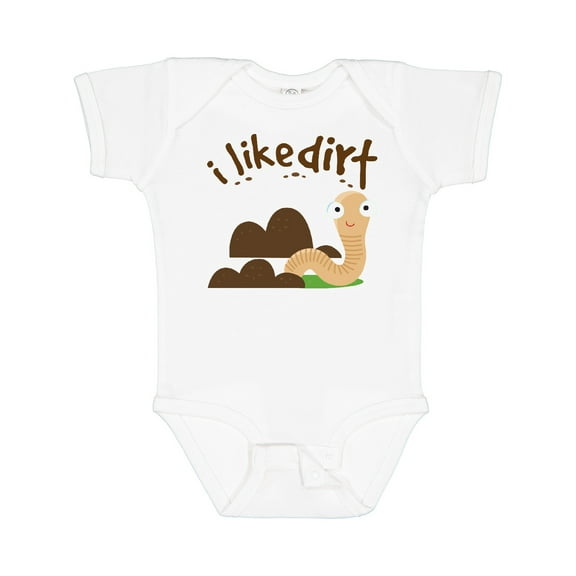 Inktastic I Like Dirt Earthworm Boys or Girls Baby Bodysuit