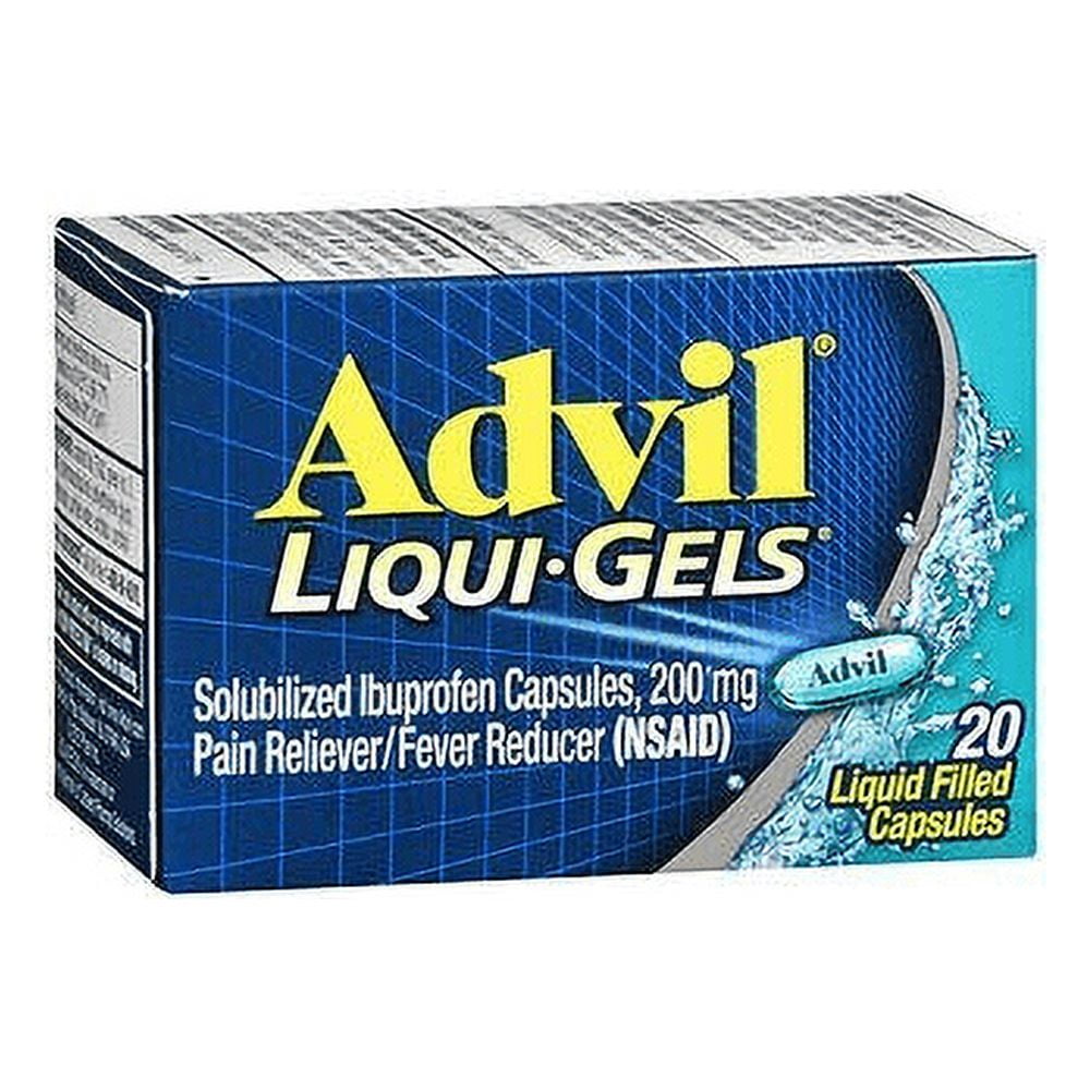 Advil Liqui-Gels Ibuprofen Pain Relief Liquid Filled Capsules, 20Ct, 3-Pack