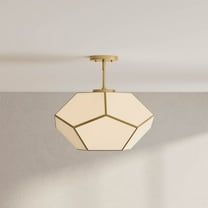 Latham Collection 18 in. Three-Light Vintage Brass Contemporary Flush Mount