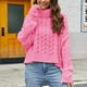thumbnail image 1 of Suéter de cuello redondo para mujer, moda femenina, manga larga, cuello redondo, suelto, blusa, suéter de punto, suéter para mujer, 1 of 6