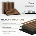 thumbnail image 4 of 2-Piece Wood Slat Acoustic Panels for Stylish Decor and Noise Reduction, 23.62x23.62 Inch Wood Panels for Wall for Interior Wall Decor, 3D Wood Slat Wall Panel/Fluted Sound Absorbing Panel, Walnut, 4 of 7