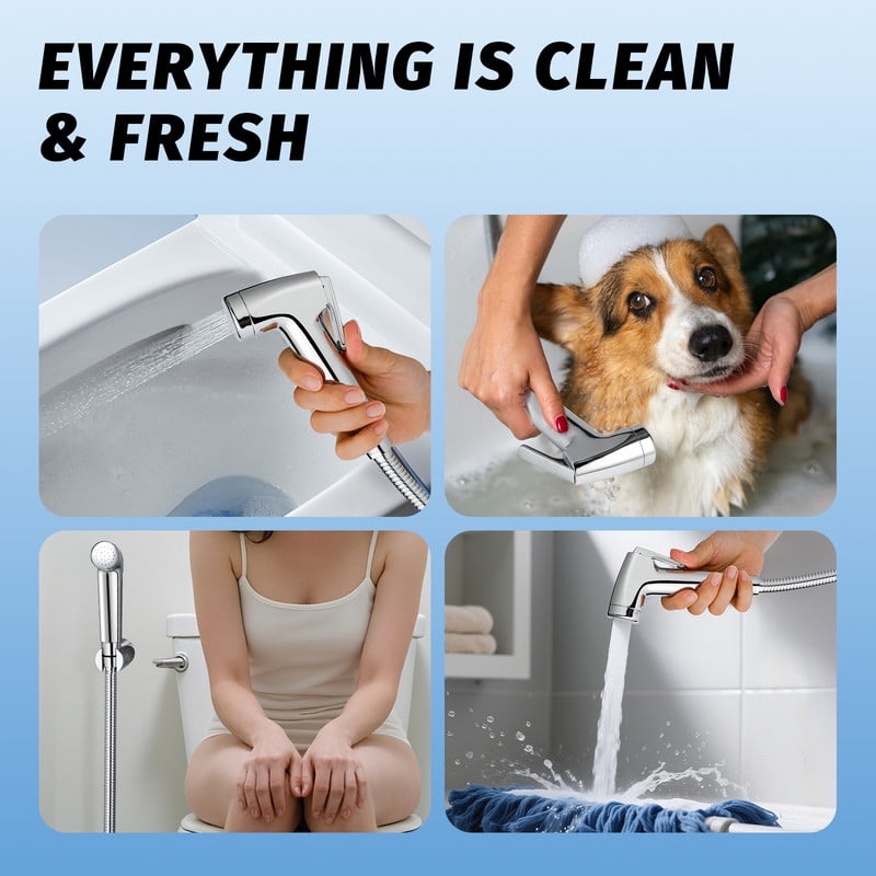 SAMODRA Handheld Bidet Sprayer for Toilet, Adjustable Water Pressure with Bidet Hose for Feminine Wash, Baby Wash & Muslim Shower
