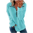 thumbnail image 5 of CaiJunJia Womens Oversized Half Zip Sweatshirts 2024 Fall Long Sleeve Soft Pullover Hoodies, 5 of 6