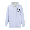 thumbnail image 4 of Weikingp Women's Sweatshirts Womens Zip Up Sweatshirt Fashion Sweatshirt Lightweight Zip Up Hoodie Women Oversized Graphic Sweatshirt for Women Gray 3XL, 4 of 4
