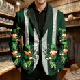 thumbnail image 2 of IWRICH Men's St. Patrick's Day Corduroy Blazer Long Sleeve Printed Suit Jackets Sports Coats Double Button Casual Jacket with Pocket 04-Green M, 2 of 4