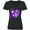 AB-Black, variant on Inktastic Alzheimers Awareness Purple Ribbon Around Heart Women's V-Neck T-Shirt