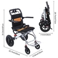 thumbnail image 4 of Adult Wheelchair, Lightweight Foldable Transport Wheelchair, 15.75-inch Wide Seat Portable Transport Chair, Travel Wheelchair with Handbrake, Shock-absorbing Load Capacity of 80KG,, 4 of 11