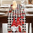thumbnail image 3 of Table Runners 90 Inches Long Dress Scarves, Valentine's Day Farmhouse Coffee/Dining/Kitchen Table Runner for Living Room, Gnomes Red Love Rose Trees Buffalo Plaid 13x90 Inch, 3 of 9