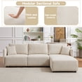 thumbnail image 6 of Sectional Couches for Living Room, Convertible Sectional Sofa Couch L Shaped Couch with 2 Comfort Cushions & USB Ports, Comfy Sofa Couch in Corduroy, 4-Seat Small Couches for Bedroom, Apartment, Beige, 6 of 9