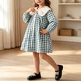 thumbnail image 6 of StSilkitty Dress for Girls Plaid Cotton Long Sleeve Collared Bowknot A-Line Dresses Fall Lightweight Casual Outfits, 6 of 7
