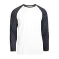 thumbnail image 1 of 247 Frenzy 247-MBT002 CGW-SM Mens Essentials Top Pro Long Sleeve Baseball T-Shirt, Charcoal Gray & White - Small, 1 of 1