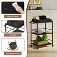 thumbnail image 3 of Melocadol Rolling Kitchen Cart, 3-Tier Utility Cart on Wheels with Storage, with Detachable Server Tray for Living Room, Balcony, Drink Service, Black, 3 of 4