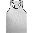 thumbnail image 4 of Ma Croix Men's Slim Fit Racer Back Tank Top with Contrast Binding, 4 of 5