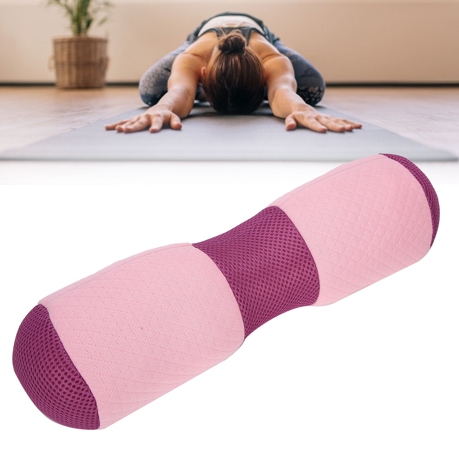 Removable durable cover for easy care Yoga Bolster Large Rectangular Leg/Back Cushion support for Active Yoga 25.5x13.75x9.5 